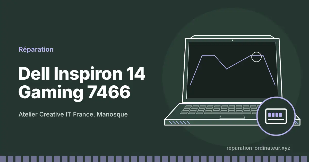 Illustration : réparation Dell Inspiron 14 Gaming 7466 à l’atelier Creative IT France de Manosque