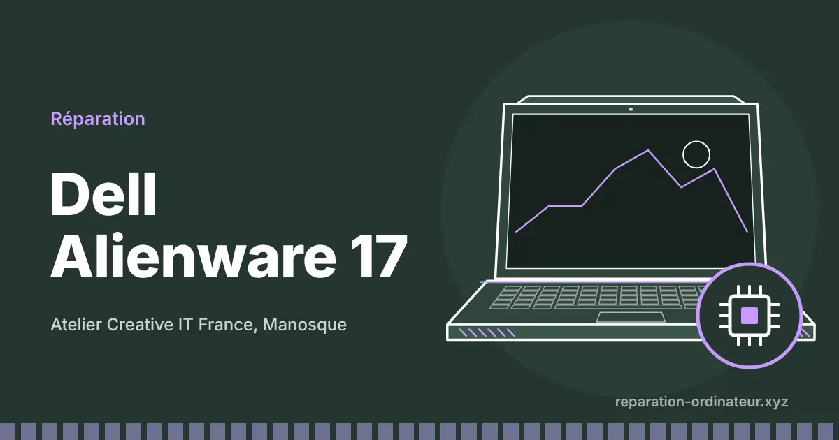 Illustration : réparation Dell Alienware 17 à l’atelier Creative IT France de Manosque