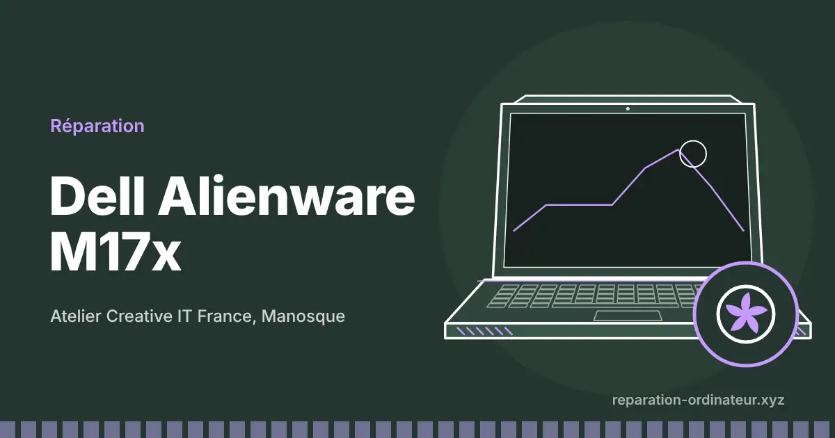 Illustration : réparation Dell Alienware M17x à l’atelier Creative IT France de Manosque