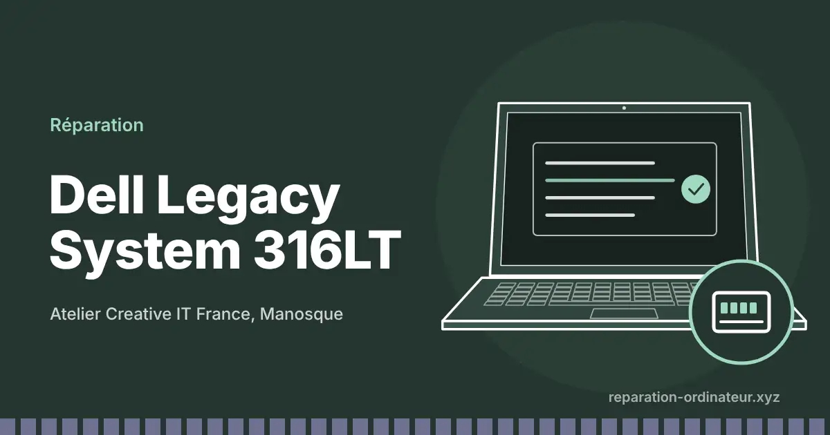 Illustration : réparation Dell Legacy System 316LT à l’atelier Creative IT France de Manosque