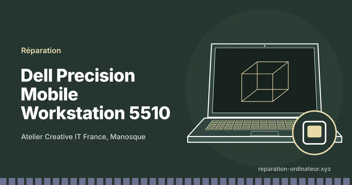 Illustration : réparation Dell Precision Mobile Workstation 5510 à l’atelier Creative IT France de Manosque