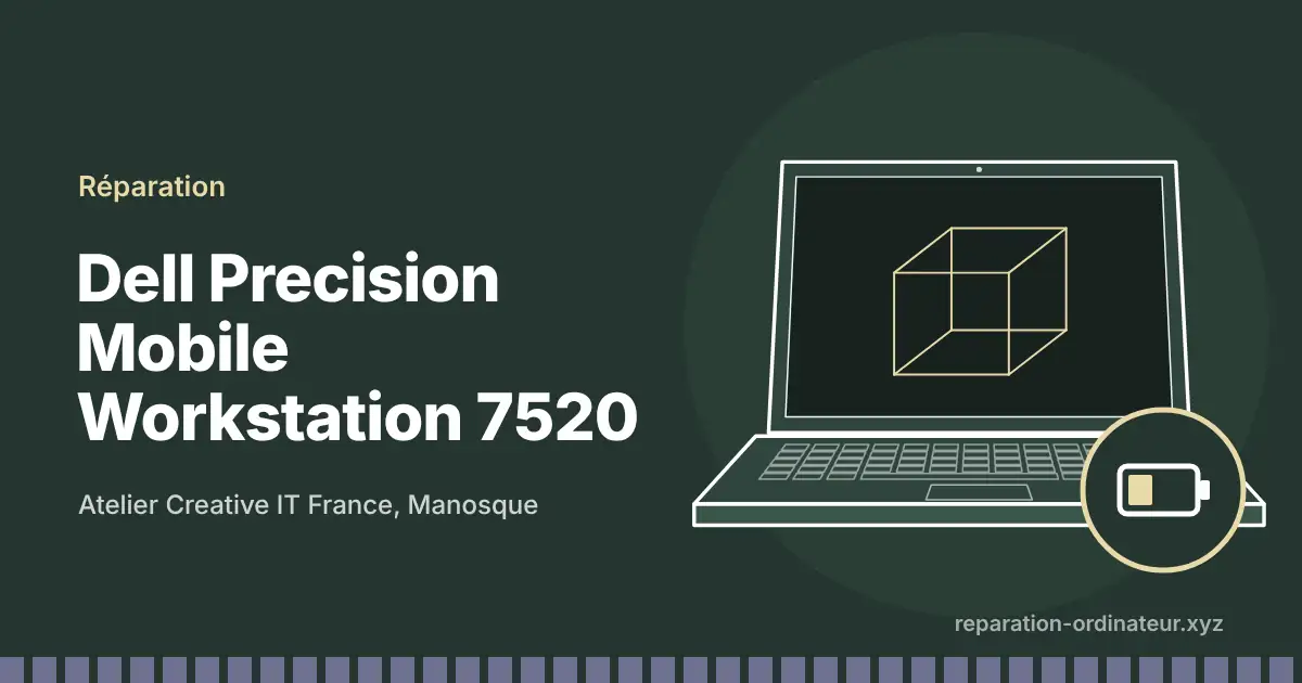 Illustration : réparation Dell Precision Mobile Workstation 7520 à l’atelier Creative IT France de Manosque