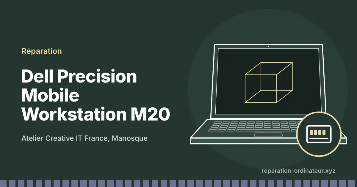 Illustration : réparation Dell Precision Mobile Workstation M20 à l’atelier Creative IT France de Manosque