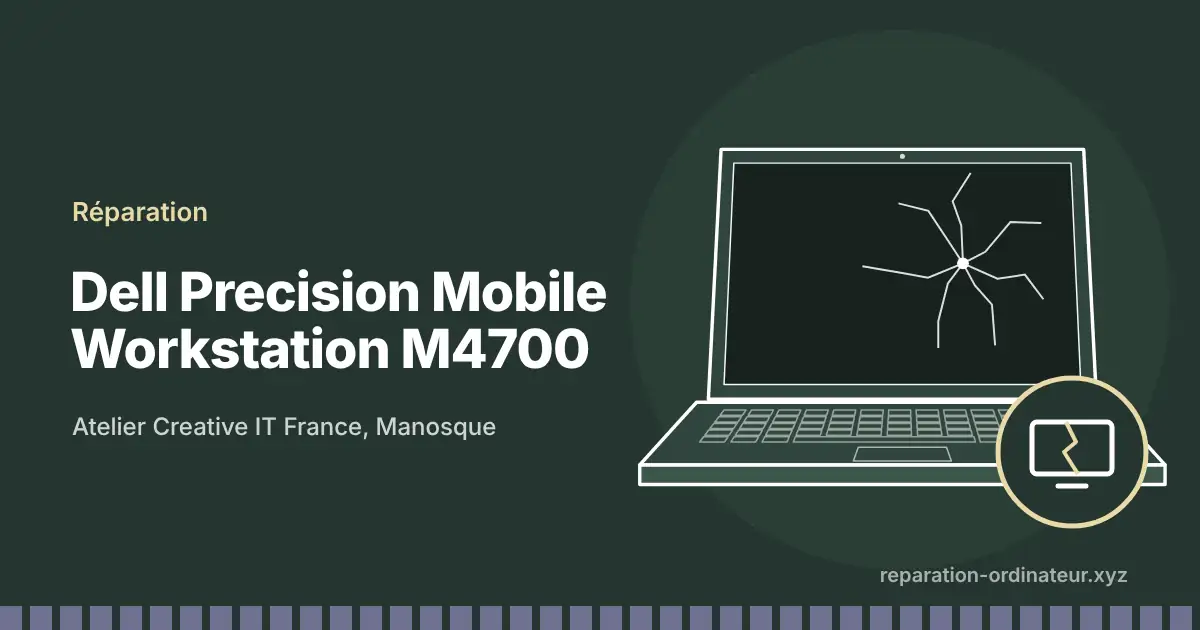 Illustration : réparation Dell Precision Mobile Workstation M4700 à l’atelier Creative IT France de Manosque