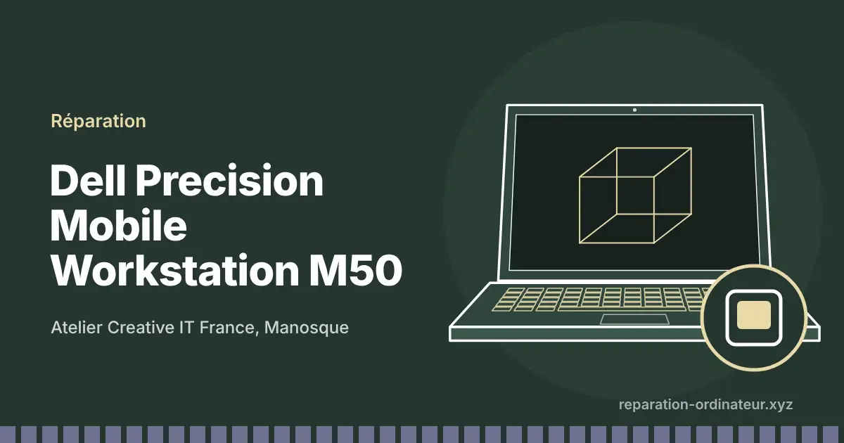 Illustration : réparation Dell Precision Mobile Workstation M50 à l’atelier Creative IT France de Manosque