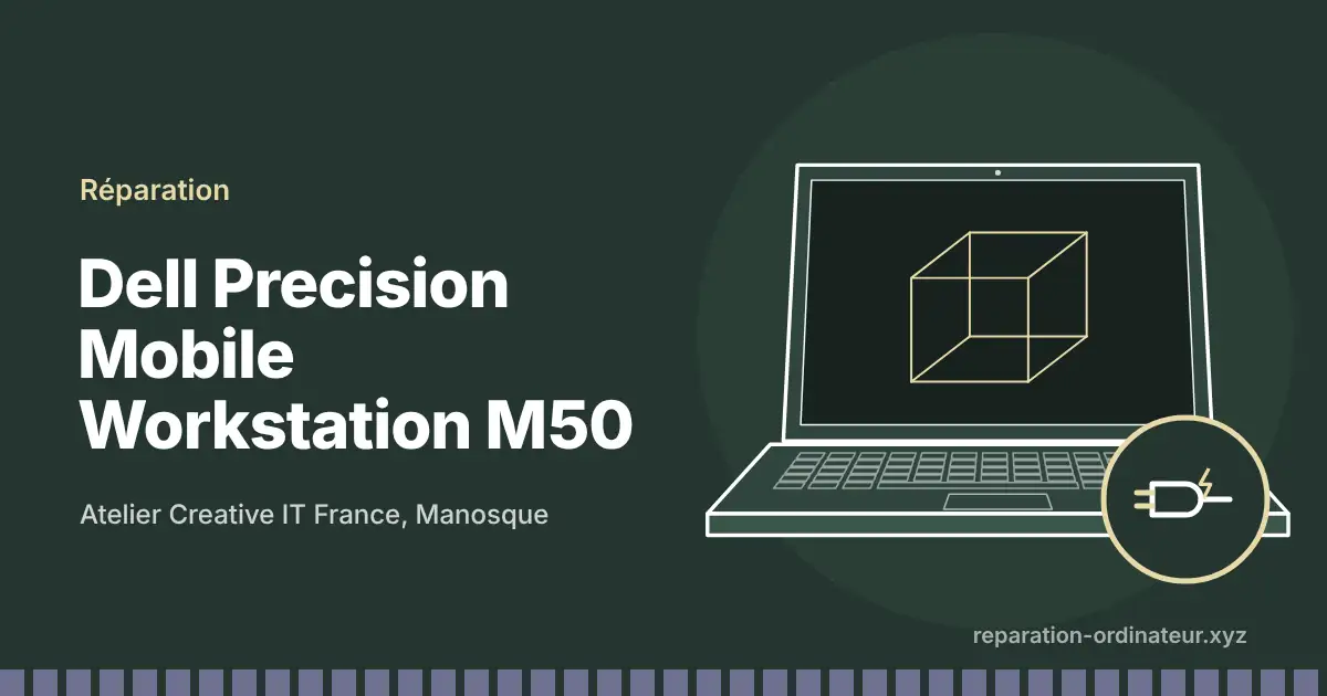 Illustration : réparation Dell Precision Mobile Workstation M50 à l’atelier Creative IT France de Manosque