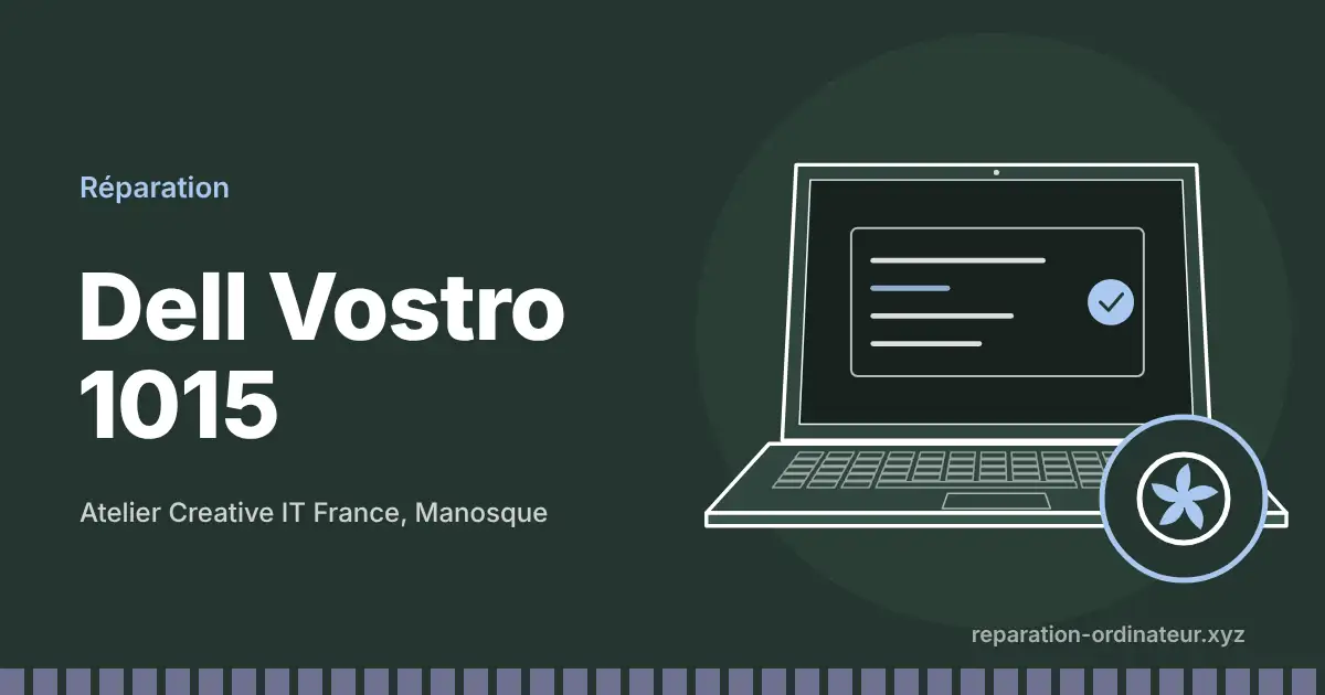Illustration : réparation Dell Vostro 1015 à l’atelier Creative IT France de Manosque