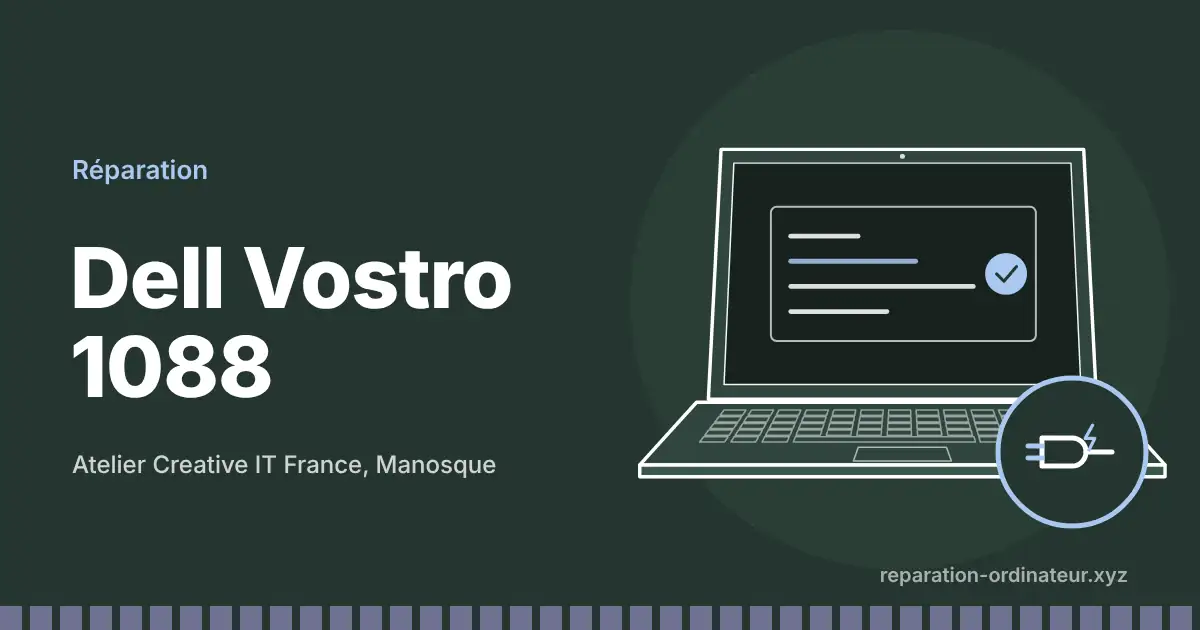 Illustration : réparation Dell Vostro 1088 à l’atelier Creative IT France de Manosque