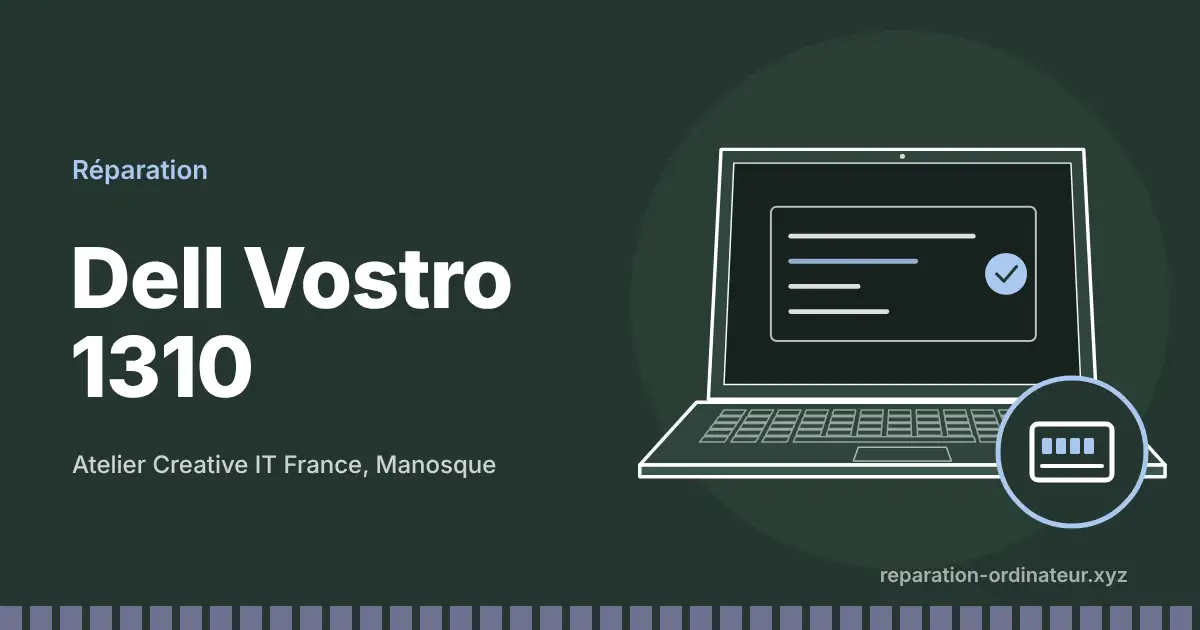 Illustration : réparation Dell Vostro 1310 à l’atelier Creative IT France de Manosque