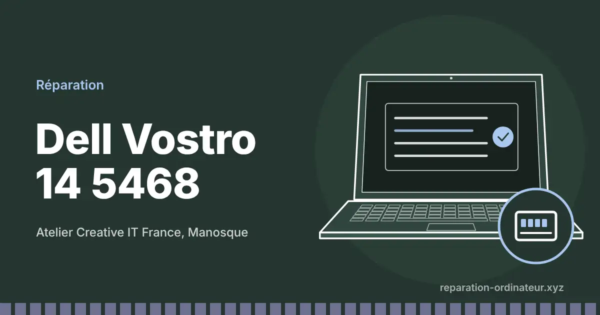 Illustration : réparation Dell Vostro 14 5468 à l’atelier Creative IT France de Manosque