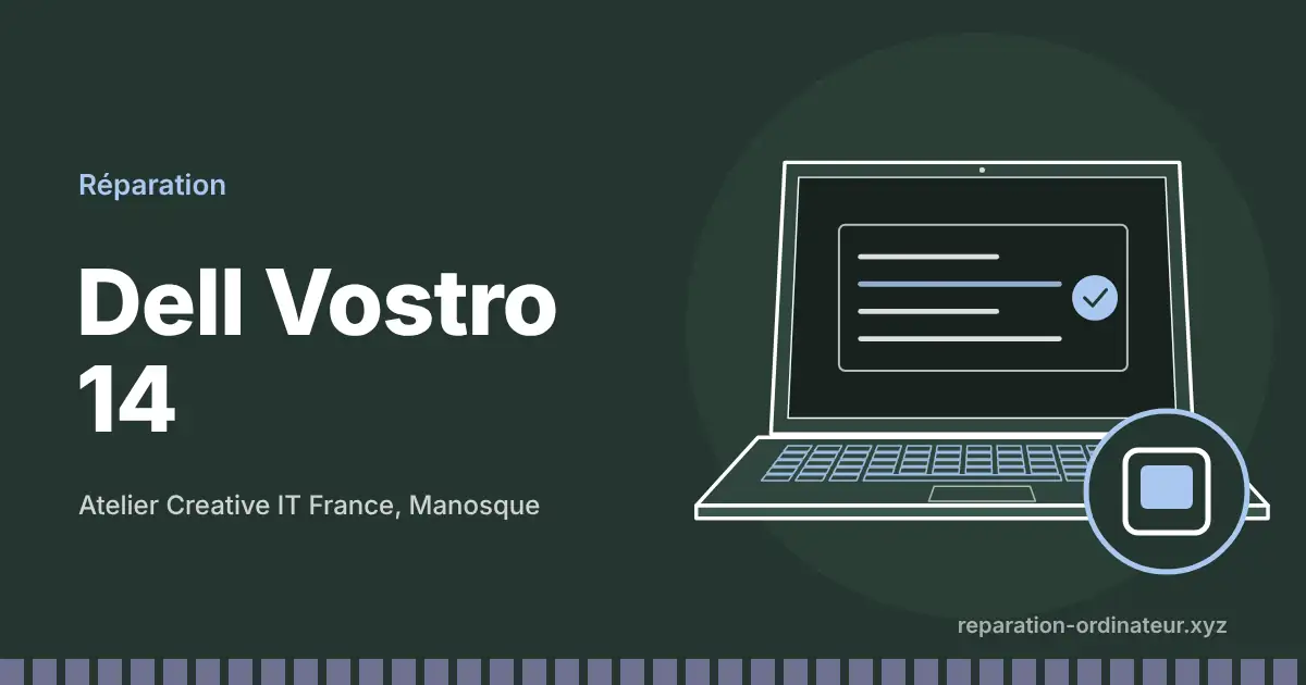 Illustration : réparation Dell Vostro 14 à l’atelier Creative IT France de Manosque