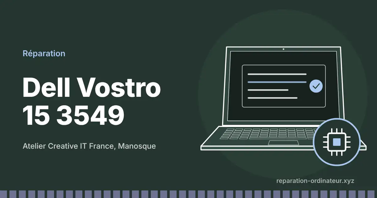 Illustration : réparation Dell Vostro 15 3549 à l’atelier Creative IT France de Manosque