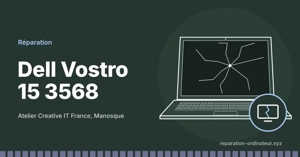 Illustration : réparation Dell Vostro 15 3568 à l’atelier Creative IT France de Manosque