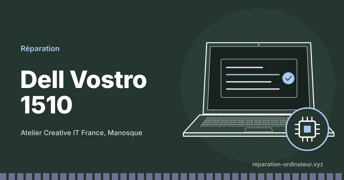 Illustration : réparation Dell Vostro 1510 à l’atelier Creative IT France de Manosque