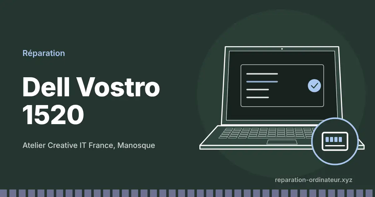 Illustration : réparation Dell Vostro 1520 à l’atelier Creative IT France de Manosque