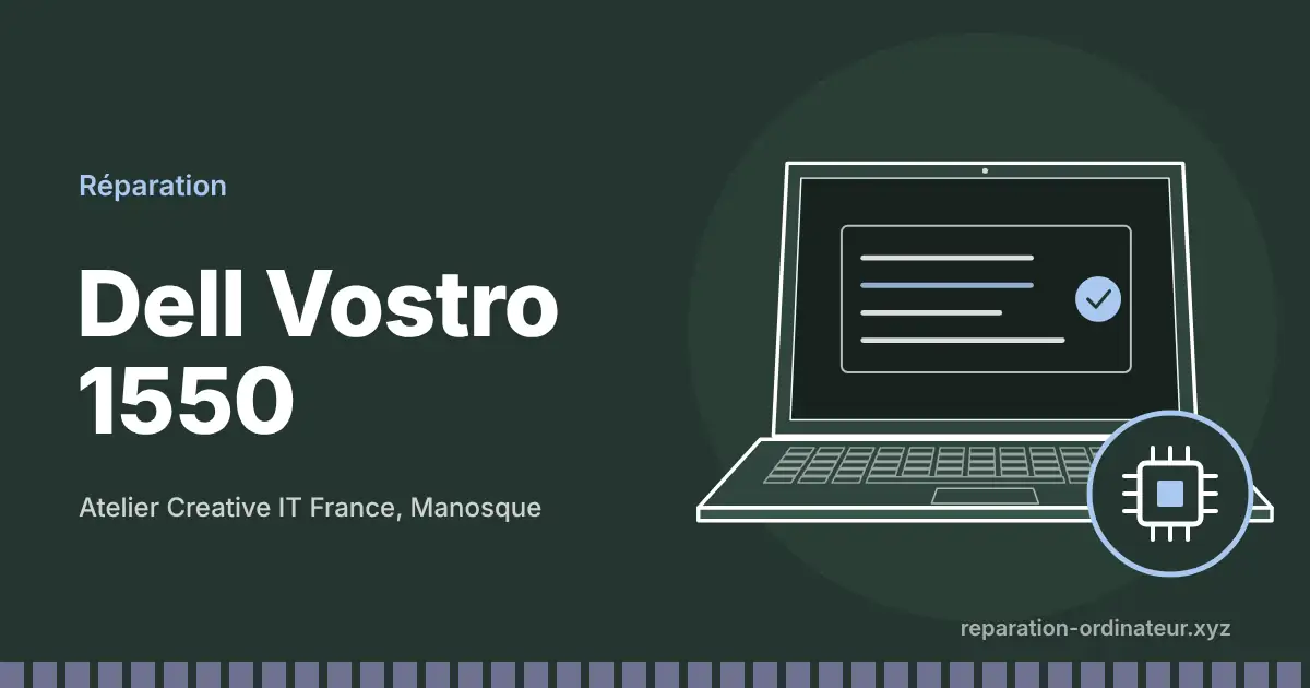 Illustration : réparation Dell Vostro 1550 à l’atelier Creative IT France de Manosque