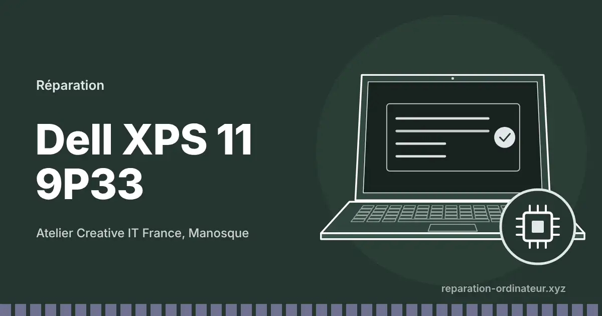 Illustration : réparation Dell XPS 11 9P33 à l’atelier Creative IT France de Manosque