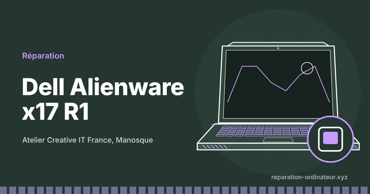 Illustration : réparation Dell Alienware x17 R1 à l’atelier Creative IT France de Manosque