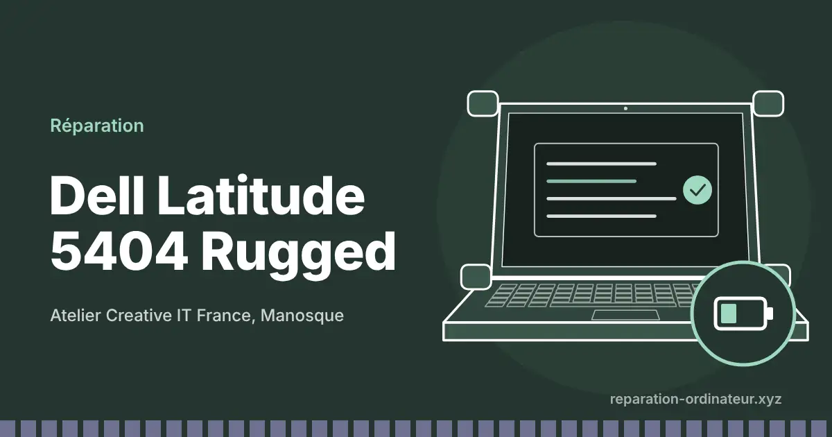 Illustration : réparation Dell Latitude 5404 Rugged à l’atelier Creative IT France de Manosque