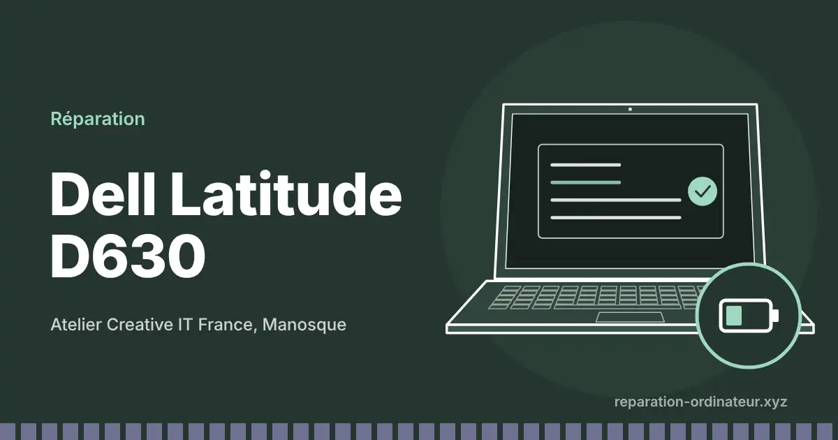 Illustration : réparation Dell Latitude D630 à l’atelier Creative IT France de Manosque