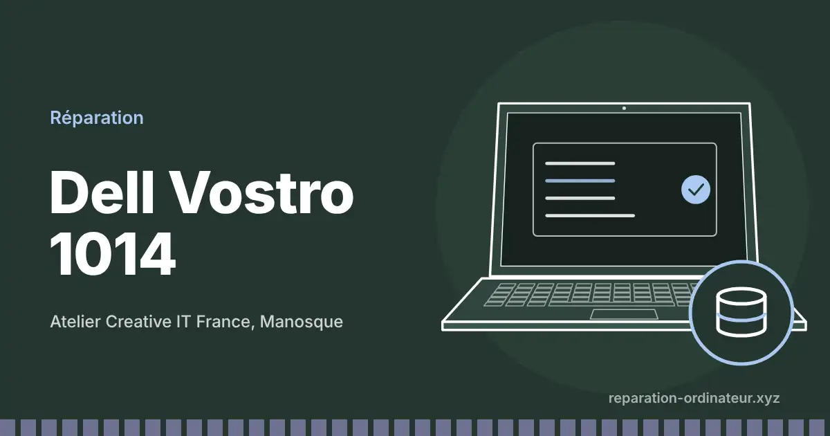 Illustration : réparation Dell Vostro 1014 à l’atelier Creative IT France de Manosque