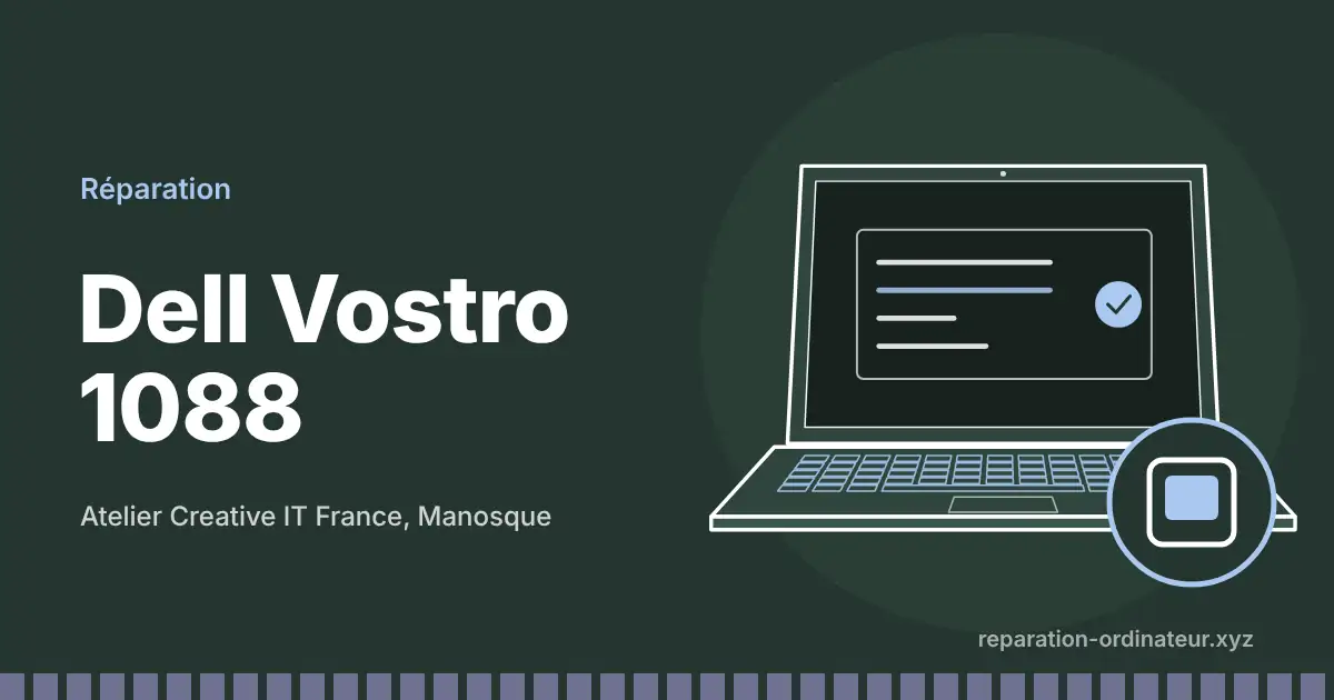 Illustration : réparation Dell Vostro 1088 à l’atelier Creative IT France de Manosque