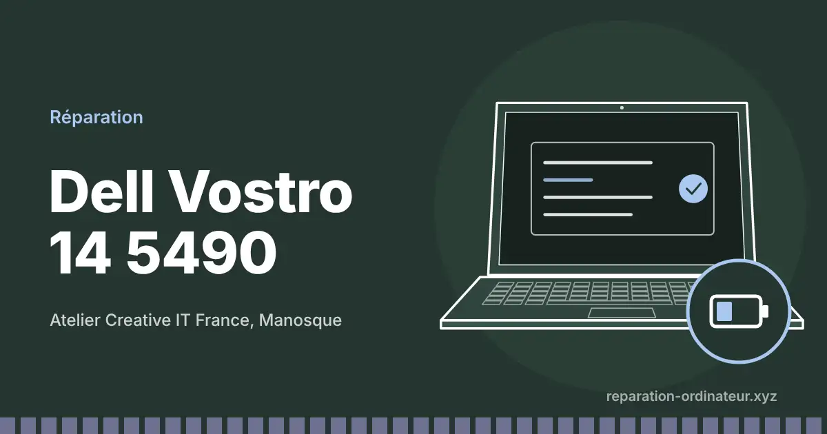 Illustration : réparation Dell Vostro 14 5490 à l’atelier Creative IT France de Manosque