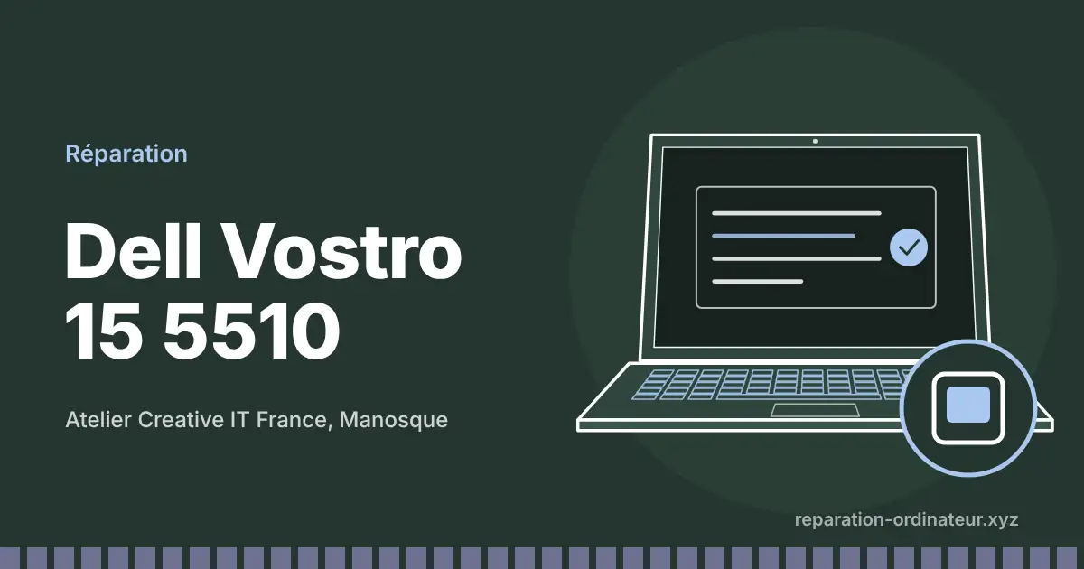 Illustration : réparation Dell Vostro 15 5510 à l’atelier Creative IT France de Manosque