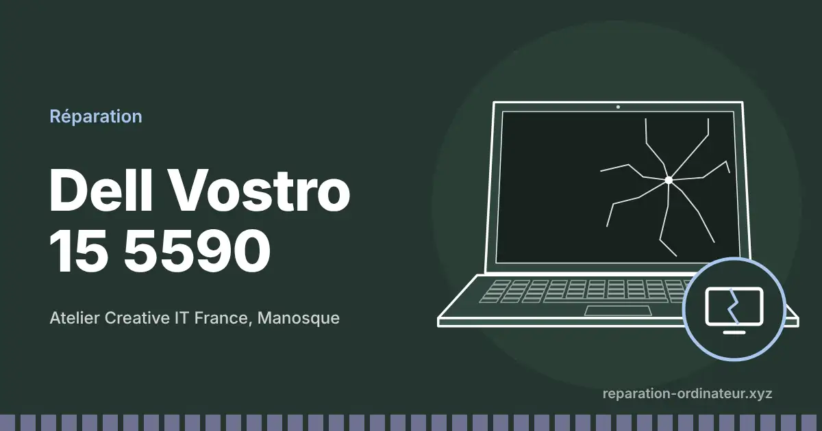 Illustration : réparation Dell Vostro 15 5590 à l’atelier Creative IT France de Manosque