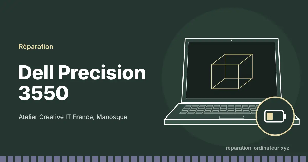 Illustration : réparation Dell Precision 3550 à l’atelier Creative IT France de Manosque