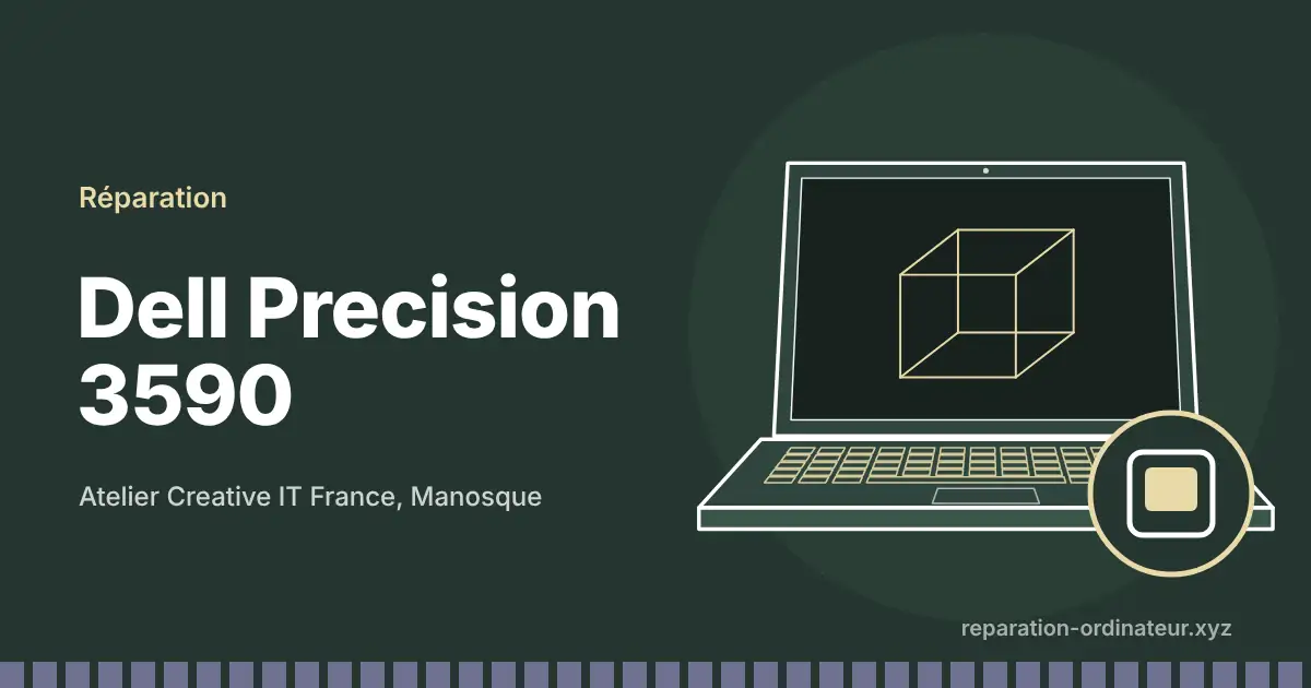 Illustration : réparation Dell Precision 3590 à l’atelier Creative IT France de Manosque