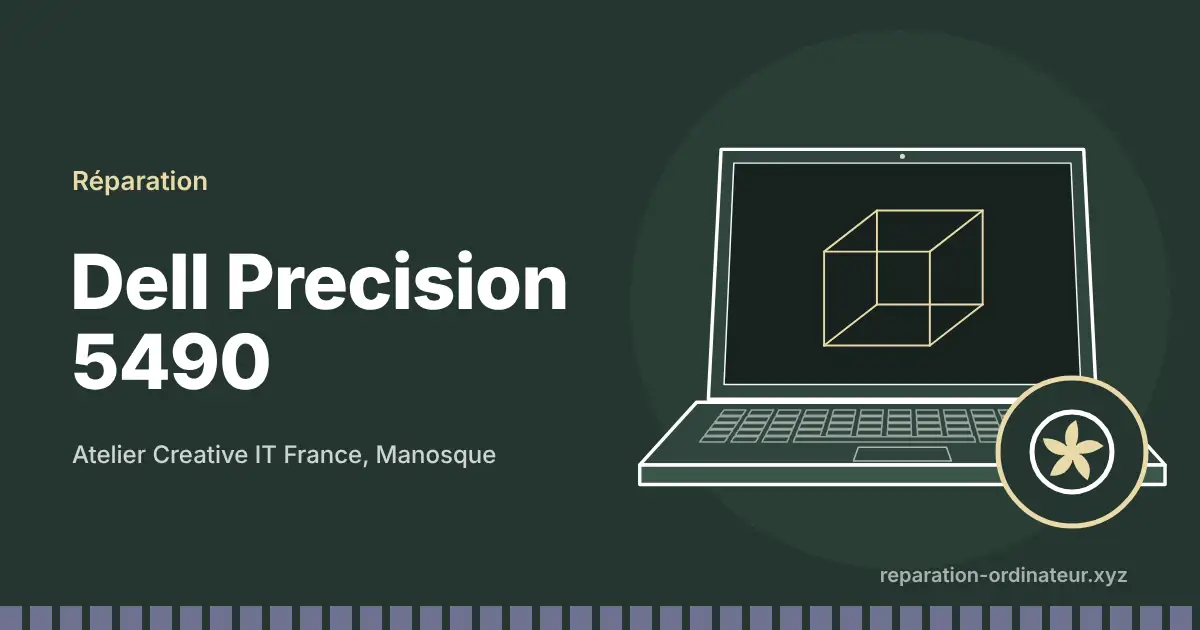 Illustration : réparation Dell Precision 5490 à l’atelier Creative IT France de Manosque