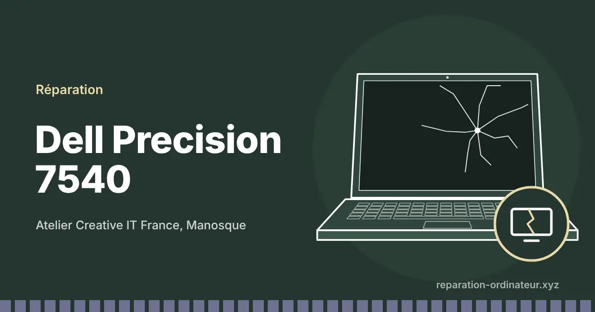 Illustration : réparation Dell Precision 7540 à l’atelier Creative IT France de Manosque