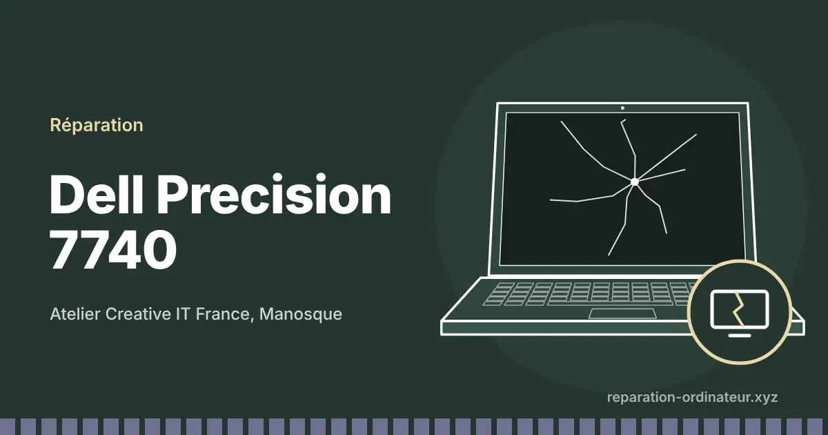 Illustration : réparation Dell Precision 7740 à l’atelier Creative IT France de Manosque